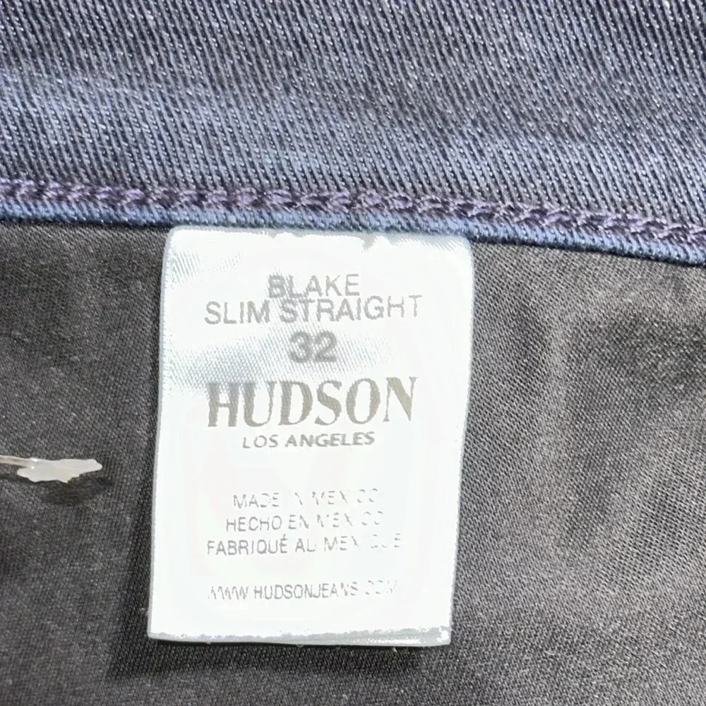 HUDSON MEN BLAKE SLIM STRAIGHT SIZE 32 EXCELLENT CONDITION DARK WASH